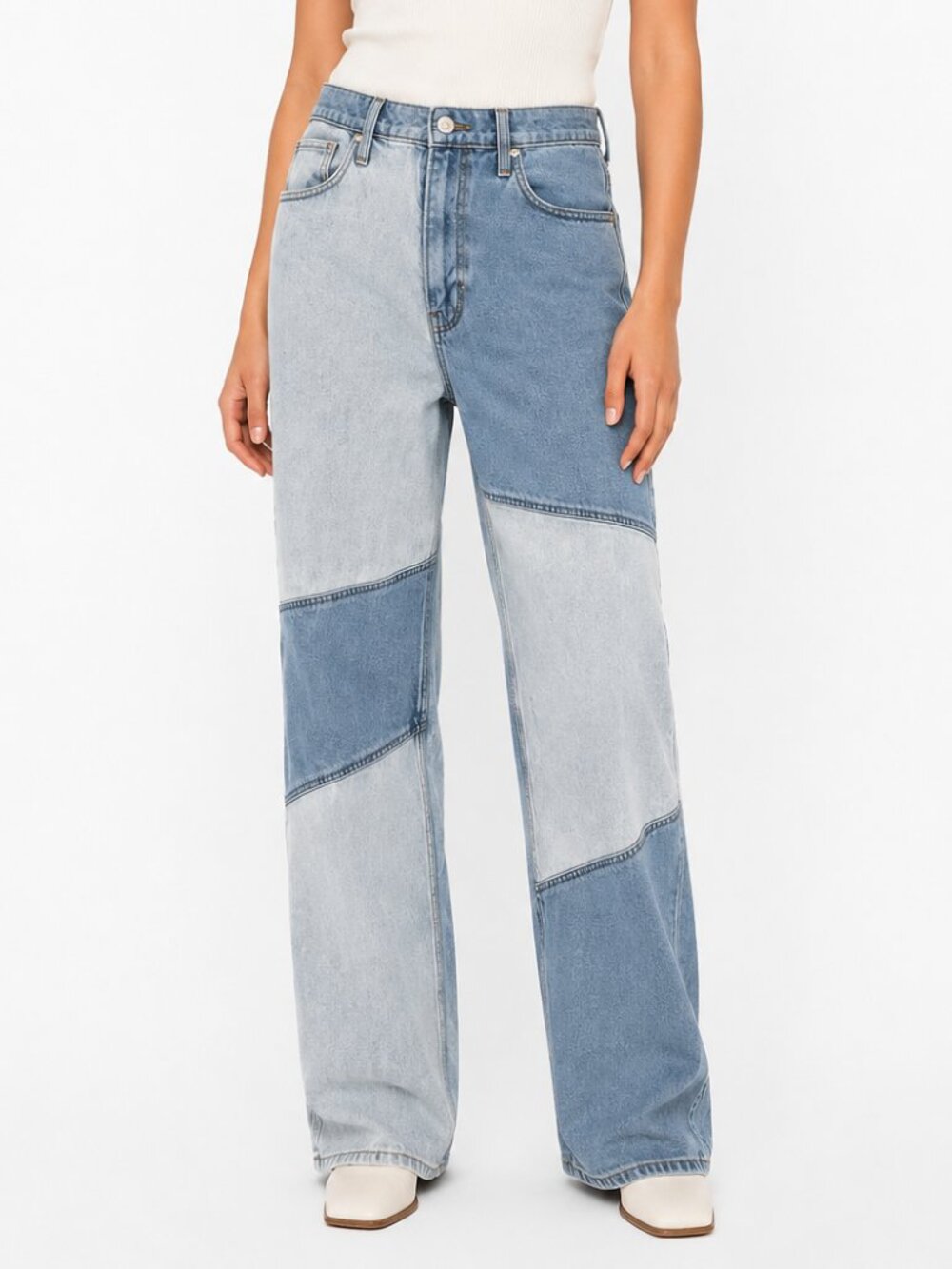 Hollister Ultra High Rise Patchwork Dad Jeans 3R 26x31